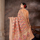 Pink Cotton Blend Woven Thread Floral Saree with Unstitched Blouse - Hiral Fashion | Swadesiicart