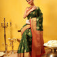 Hiral Fashion Green Kanjeevaram Silk Woven Design Saree | Swadesiicart