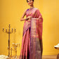 Hiral Fashion Pink Kanjeevaram Silk Woven Design Saree | Swadesiicart