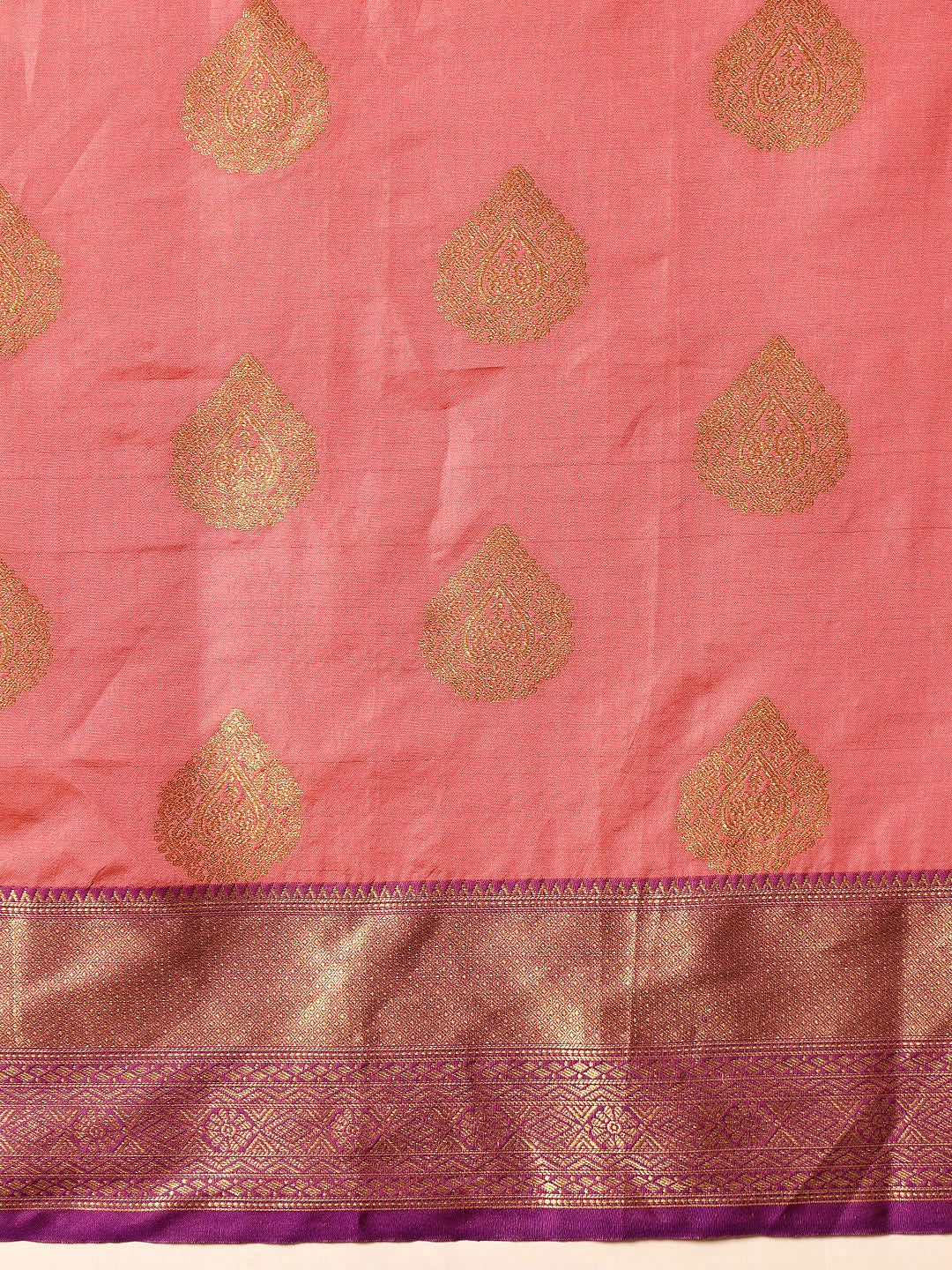 Hiral Fashion Pink Kanjeevaram Silk Woven Design Saree | Swadesiicart