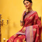 Hiral Fashion Red Kanjeevaram Silk Woven Design Saree | Swadesiicart