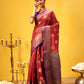Hiral Fashion Red Kanjeevaram Silk Woven Design Saree | Swadesiicart