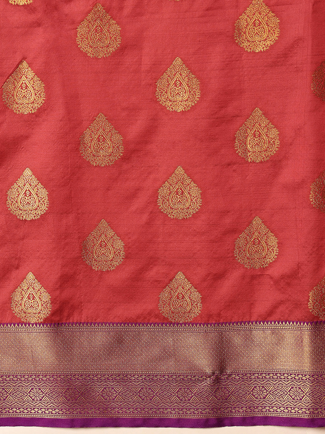 Hiral Fashion Red Kanjeevaram Silk Woven Design Saree | Swadesiicart