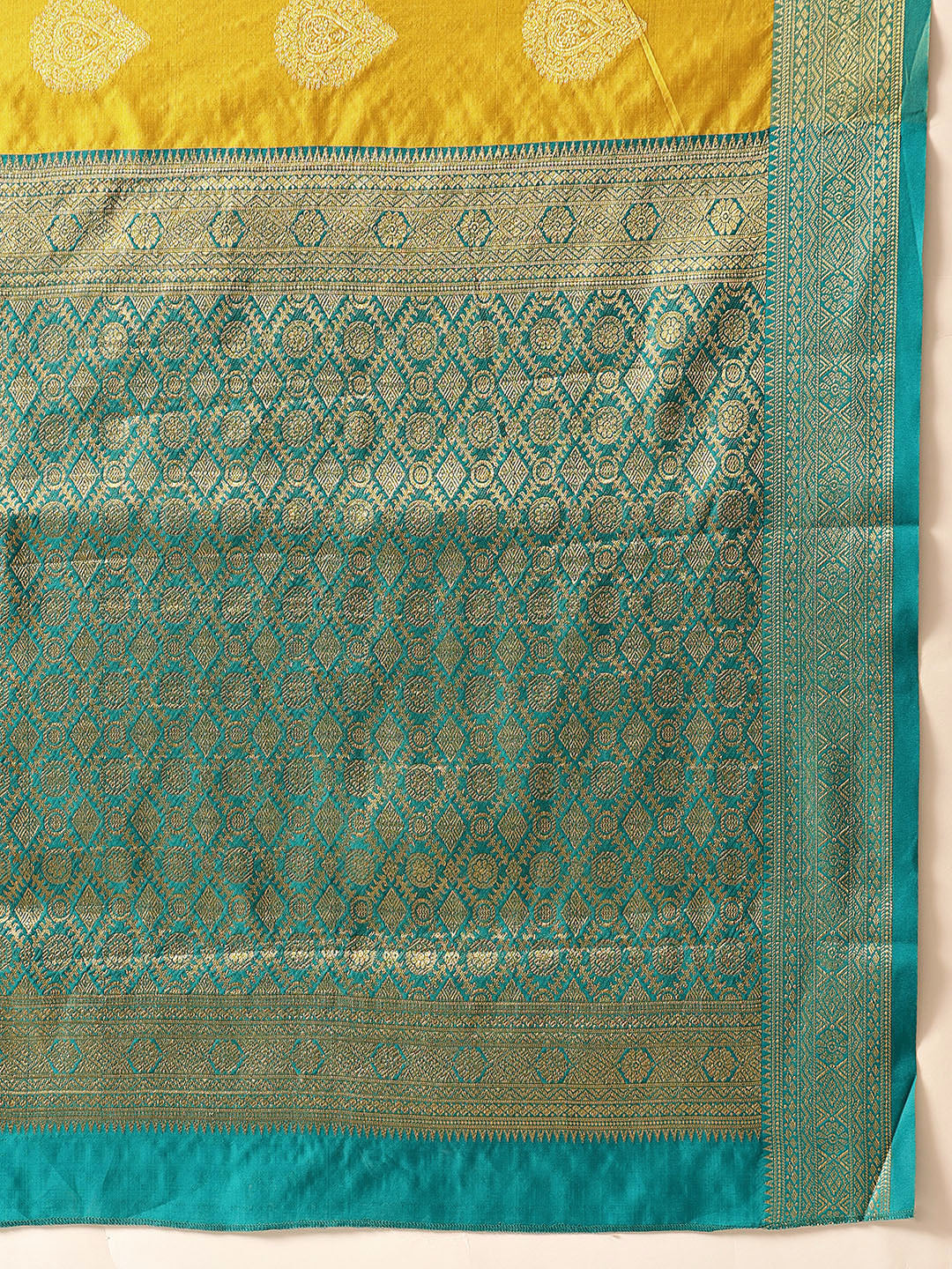 Hiral Fashion Yellow Kanjeevaram Silk Woven Design Saree | Swadesiicart