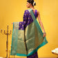 Hiral Fashion Blue Kanjeevaram Silk Woven Design Saree | Swadesiicart