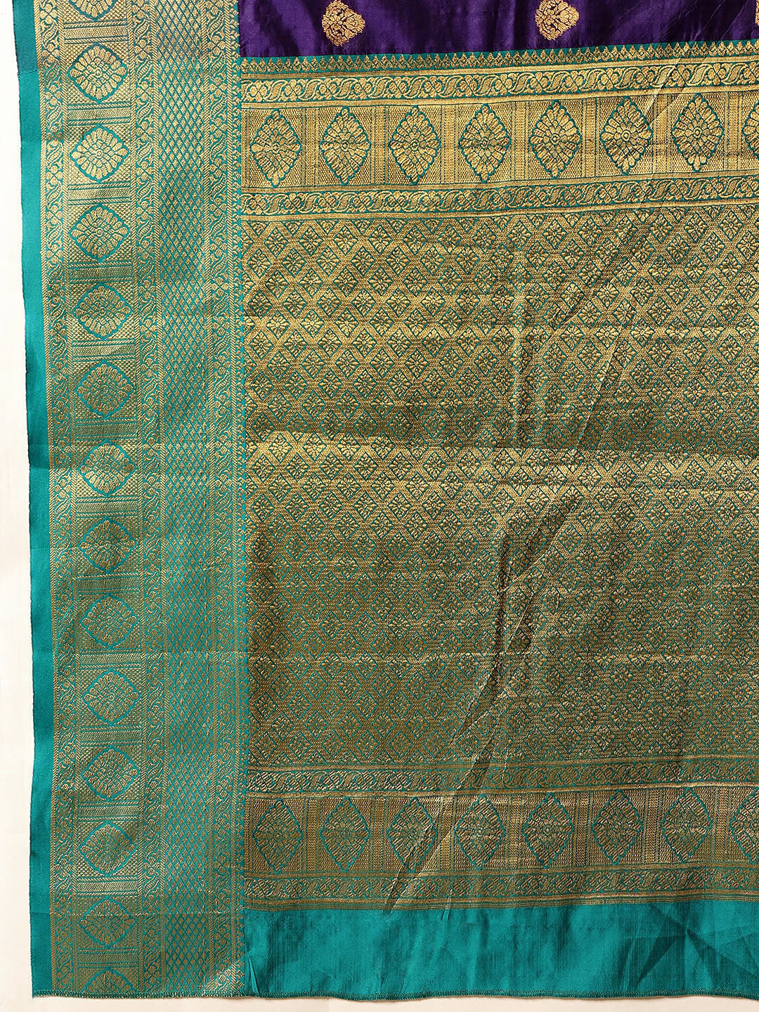 Hiral Fashion Blue Kanjeevaram Silk Woven Design Saree | Swadesiicart