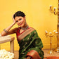Hiral Fashion Green Kanjeevaram Silk Woven Design Saree | Swadesiicart