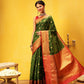 Hiral Fashion Green Kanjeevaram Silk Woven Design Saree | Swadesiicart