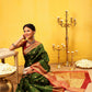 Hiral Fashion Green Kanjeevaram Silk Woven Design Saree | Swadesiicart
