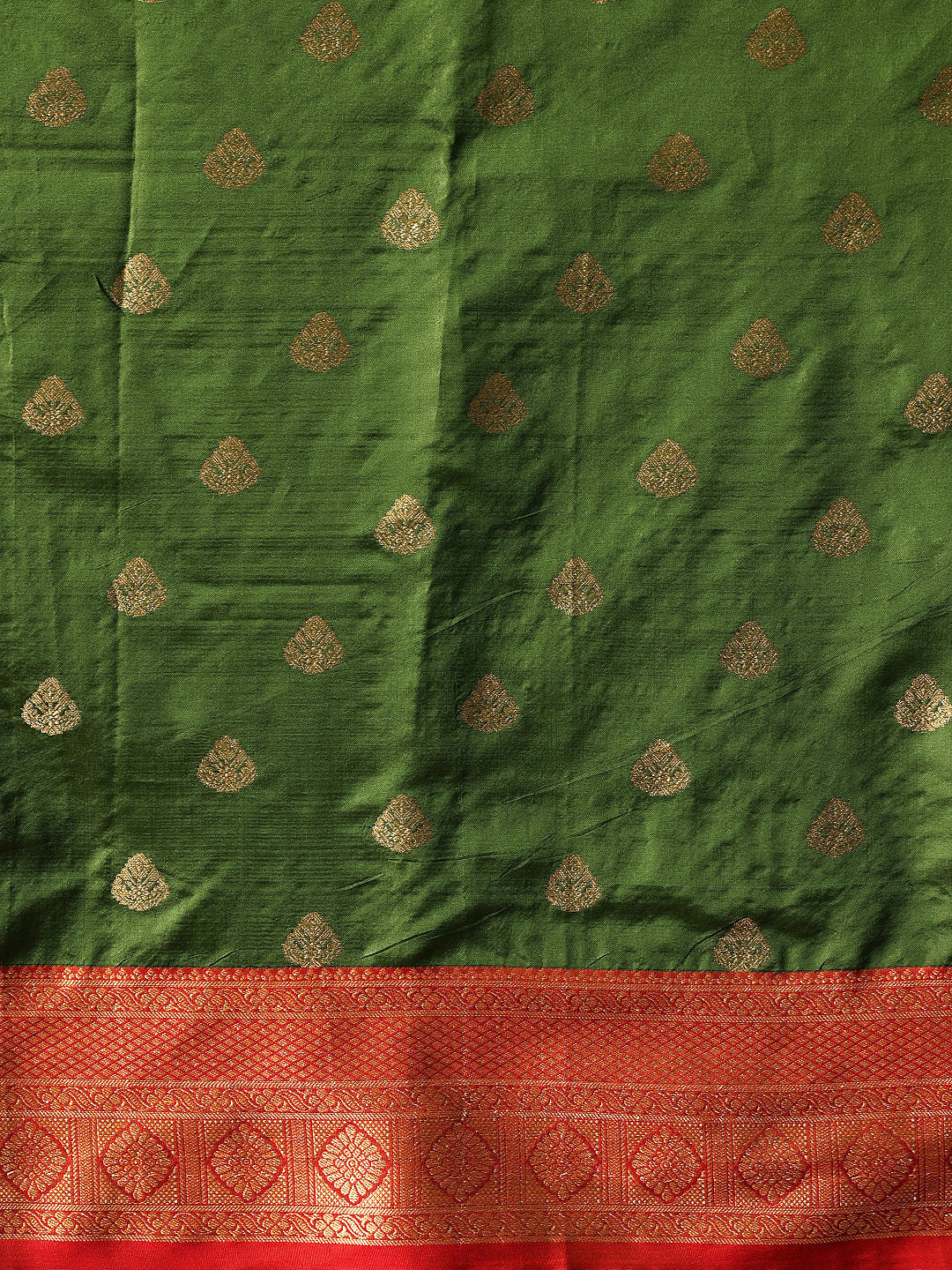 Hiral Fashion Green Kanjeevaram Silk Woven Design Saree | Swadesiicart