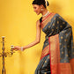 Hiral Fashion Grey Kanjeevaram Silk Woven Design Saree | Swadesiicart