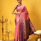 Hiral Fashion Pink Kanjeevaram Silk Woven Design Saree | Swadesiicart