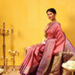 Hiral Fashion Pink Kanjeevaram Silk Woven Design Saree | Swadesiicart