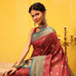 Hiral Fashion Red Kanjeevaram Silk Woven Design Saree | Swadesiicart