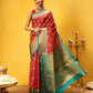 Hiral Fashion Red Kanjeevaram Silk Woven Design Saree | Swadesiicart