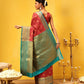 Hiral Fashion Red Kanjeevaram Silk Woven Design Saree | Swadesiicart