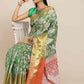 Hiral Fashion Green Banarasi Tissue Silk Floral Zari Woven Saree | Swadesiicart