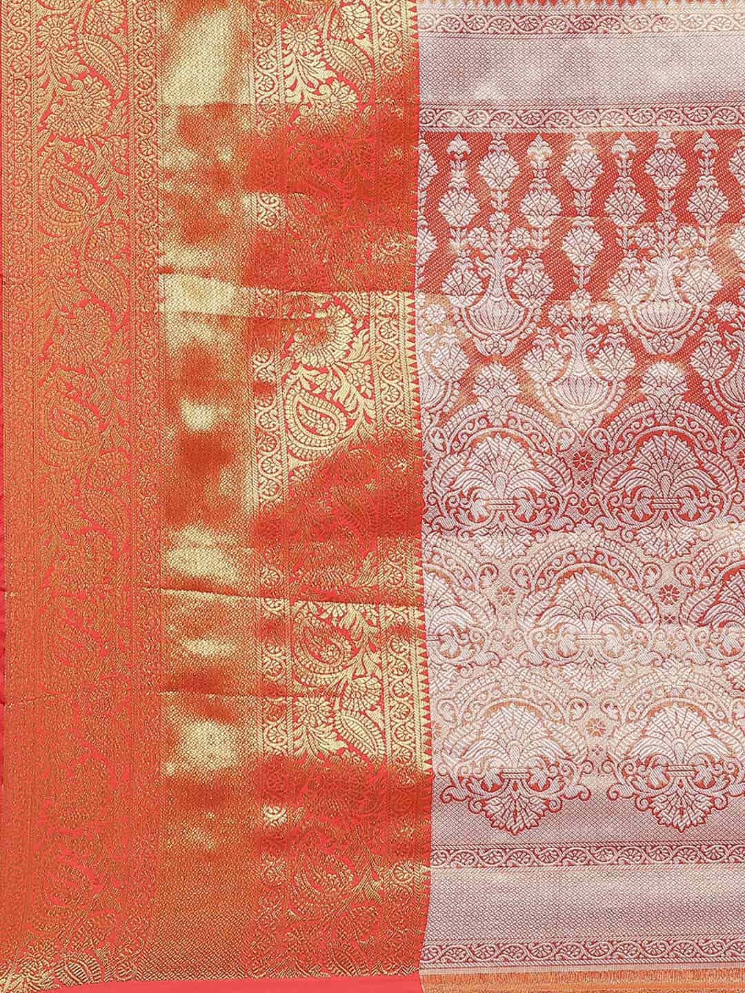 Hiral Fashion Green Banarasi Tissue Silk Floral Zari Woven Saree | Swadesiicart