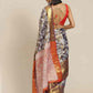 Navy Blue Pure Silk Embellished Floral Saree with Unstitched Blouse - Hiral Fashion | Swadesiicart