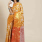 Hiral Fashion Orange Banarasi Tissue Silk Floral Zari Woven Saree | Swadesiicart