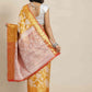 Hiral Fashion Orange Banarasi Tissue Silk Floral Zari Woven Saree | Swadesiicart