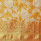 Hiral Fashion Orange Banarasi Tissue Silk Floral Zari Woven Saree | Swadesiicart