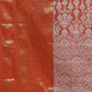Hiral Fashion Orange Banarasi Tissue Silk Floral Zari Woven Saree | Swadesiicart