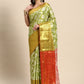 Green Tissue Silk Woven Zari Design Floral Saree with Unstitched Blouse - Hiral Fashion | Swadesiicart