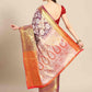 Purple Tissue Silk Woven Zari Design Floral Saree with Unstitched Blouse - Hiral Fashion | Swadesiicart