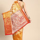 Yellow Tissue Silk Woven Zari Design Floral Saree with Unstitched Blouse - Hiral Fashion | Swadesiicart