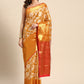 Yellow Tissue Silk Woven Zari Design Floral Saree with Unstitched Blouse - Hiral Fashion | Swadesiicart