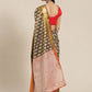 Black Brocade Woven Zari Design Floral Saree with Unstitched Blouse - Hiral Fashion | Swadesiicart