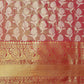 Pink Brocade Woven Zari Design Floral Saree with Unstitched Blouse - Hiral Fashion | Swadesiicart
