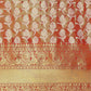 Red Brocade Woven Zari Design Floral Saree with Unstitched Blouse - Hiral Fashion | Swadesiicart
