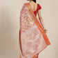 Pink Brocade Woven Zari Design Floral Saree with Unstitched Blouse - Hiral Fashion | Swadesiicart
