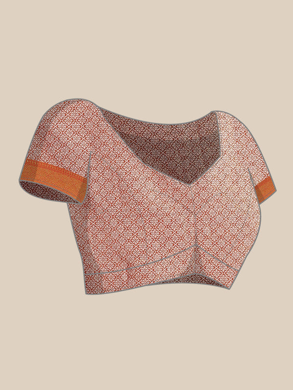Pink Brocade Woven Zari Design Floral Saree with Unstitched Blouse - Hiral Fashion | Swadesiicart