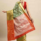 Green Brocade Woven Zari Design Floral Saree with Unstitched Blouse - Hiral Fashion | Swadesiicart