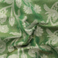 Green Brocade Woven Zari Design Floral Saree with Unstitched Blouse - Hiral Fashion | Swadesiicart