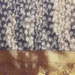 Navy Blue Brocade Woven Zari Design Floral Saree with Unstitched Blouse - Hiral Fashion | Swadesiicart