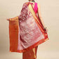 Pink Brocade Woven Zari Design Floral Saree with Unstitched Blouse - Hiral Fashion | Swadesiicart