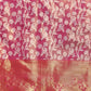 Pink Brocade Woven Zari Design Floral Saree with Unstitched Blouse - Hiral Fashion | Swadesiicart