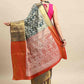 Turquoise Brocade Woven Zari Design Floral Saree with Unstitched Blouse - Hiral Fashion | Swadesiicart