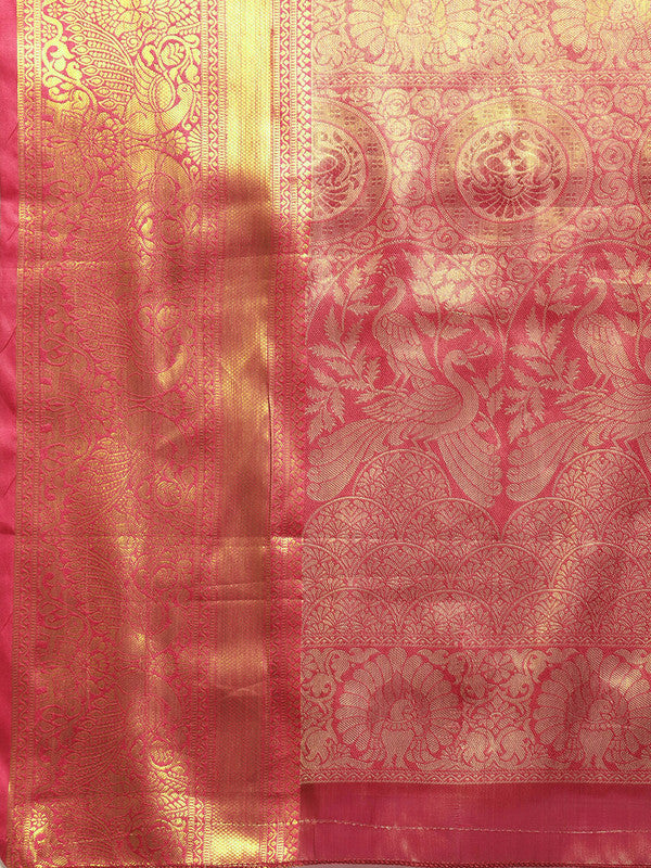 Black Silk Blend Woven Zari Design Striped Saree with Unstitched Blouse - Hiral Fashion | Swadesiicart