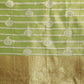 Green Silk Blend Woven Zari Design Striped Saree with Unstitched Blouse - Hiral Fashion | Swadesiicart