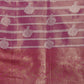 Pink Silk Blend Woven Zari Design Striped Saree with Unstitched Blouse - Hiral Fashion | Swadesiicart