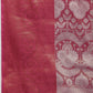 Pink Silk Blend Woven Zari Design Striped Saree with Unstitched Blouse - Hiral Fashion | Swadesiicart