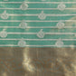 Turquoise Silk Blend Woven Zari Design Striped Saree with Unstitched Blouse - Hiral Fashion | Swadesiicart