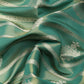 Turquoise Silk Blend Woven Zari Design Striped Saree with Unstitched Blouse - Hiral Fashion | Swadesiicart