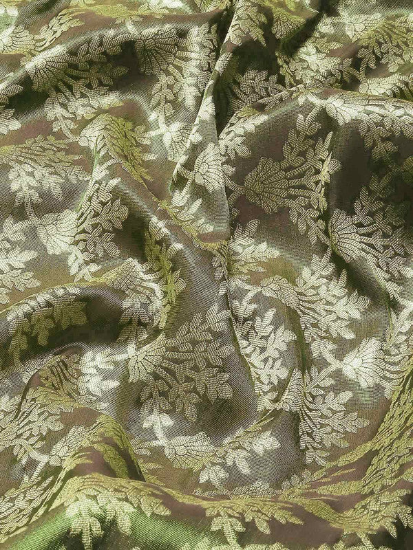 Black Art Silk Woven Zari Design Floral Saree with Unstitched Blouse - Hiral Fashion | Swadesiicart