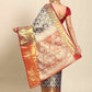 Navy Blue Art Silk Woven Zari Design Floral Saree with Unstitched Blouse - Hiral Fashion | Swadesiicart
